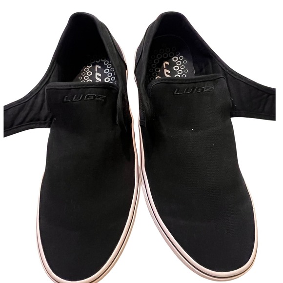 LUGZ Mens Black Canvas Slip-On Casual‎ Loafers Comfort Sneakers Shoes - Picture 3 of 13